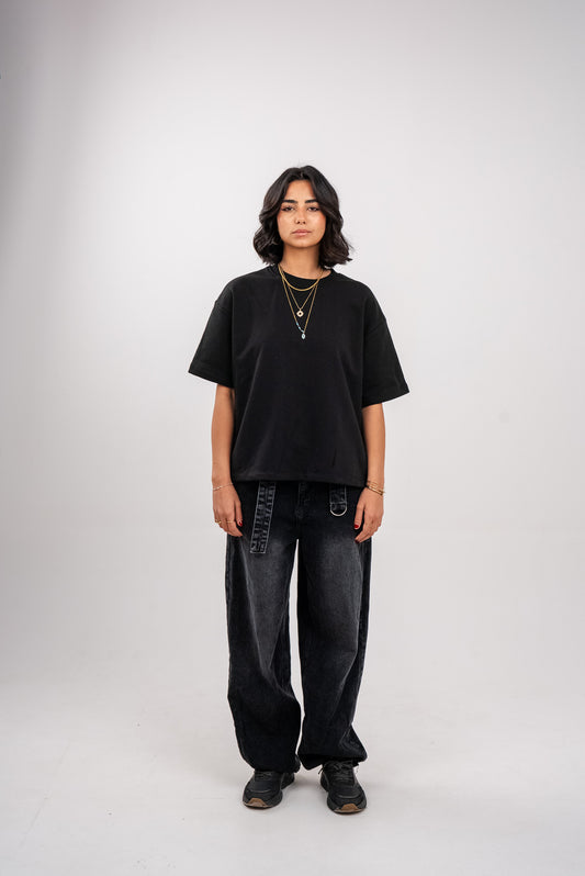 Charcoal Black Boxy T-Shirt