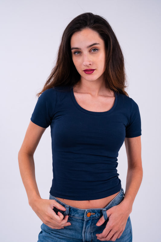 Oxford Blue U-Shaped Top