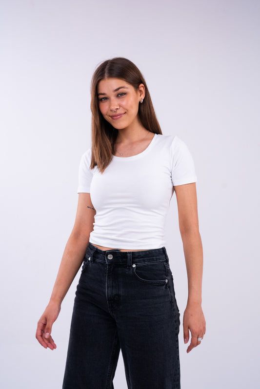 Ice White U-Shaped Top