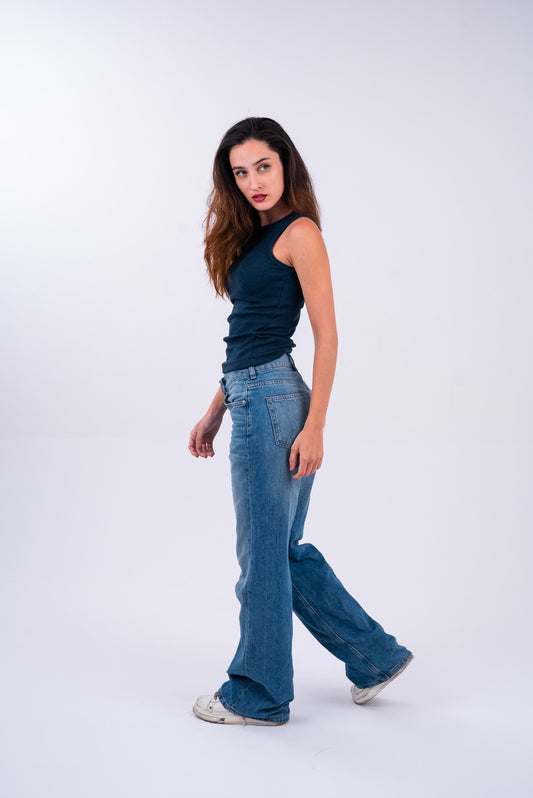 Stonewashed Navy Tank Top