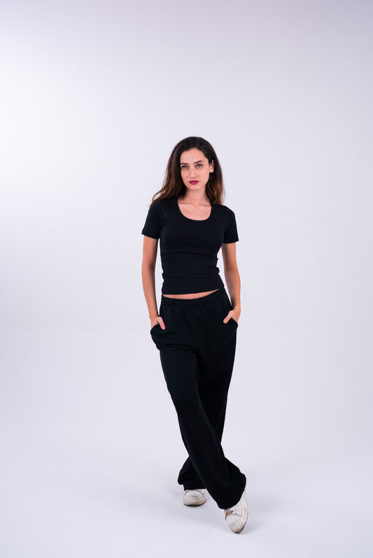 Midnight Black U-Shaped Top