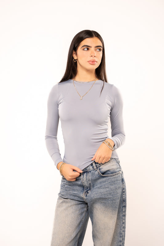 Iron Grey Long Sleeve Top