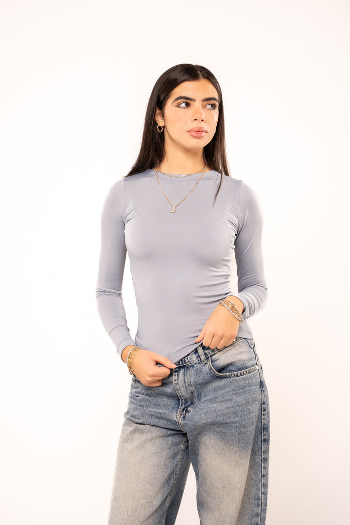 Iron Grey Long Sleeve Top