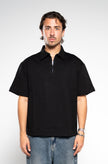ink black zip up polo