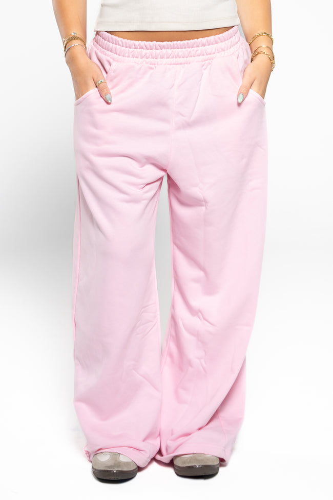 Ballet Pink Wide-Leg SweatPants