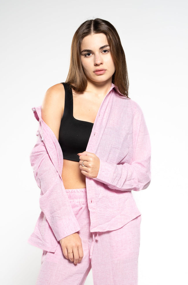 Ballet Pink Linen Shirt