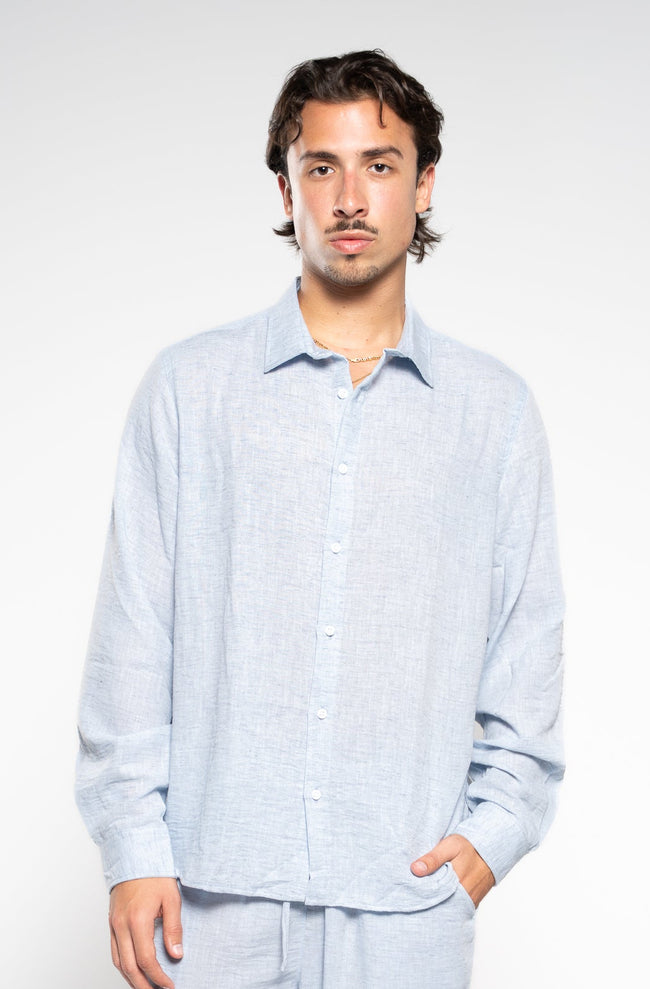 Arctic Blue Linen Shirt