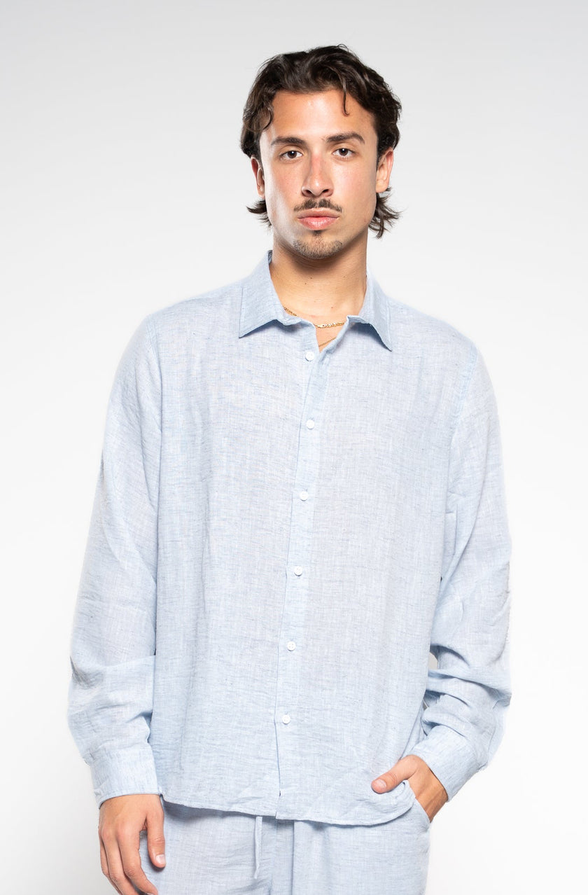 Arctic Blue Linen Shirt