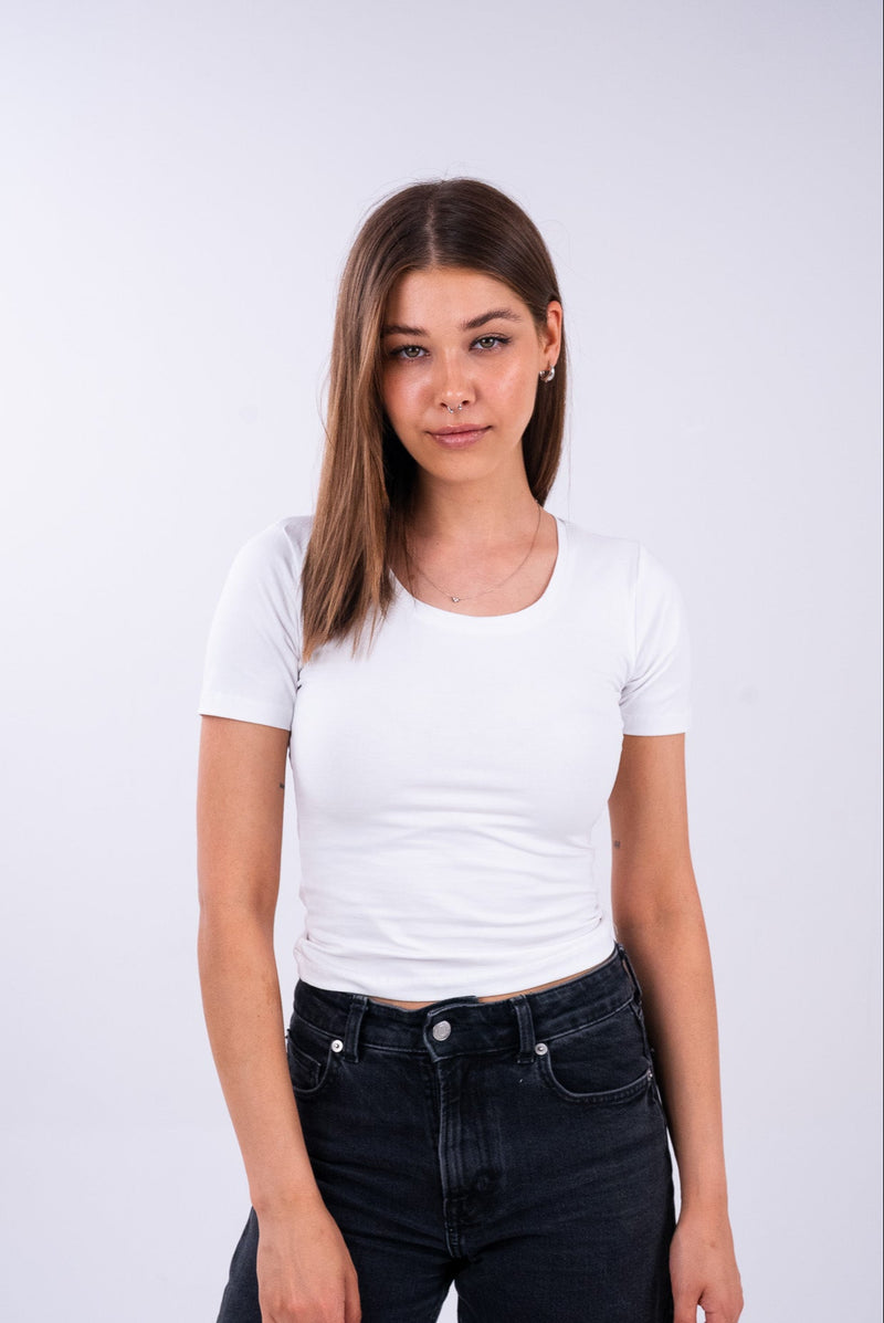 Ice White U-Shaped Top