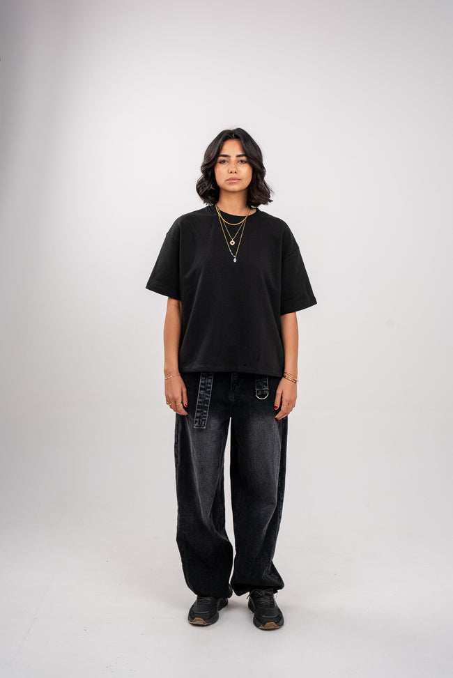 Charcoal Black Boxy T-Shirt