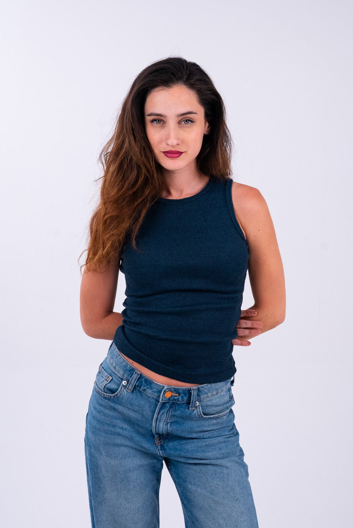 Stonewashed Navy Tank Top