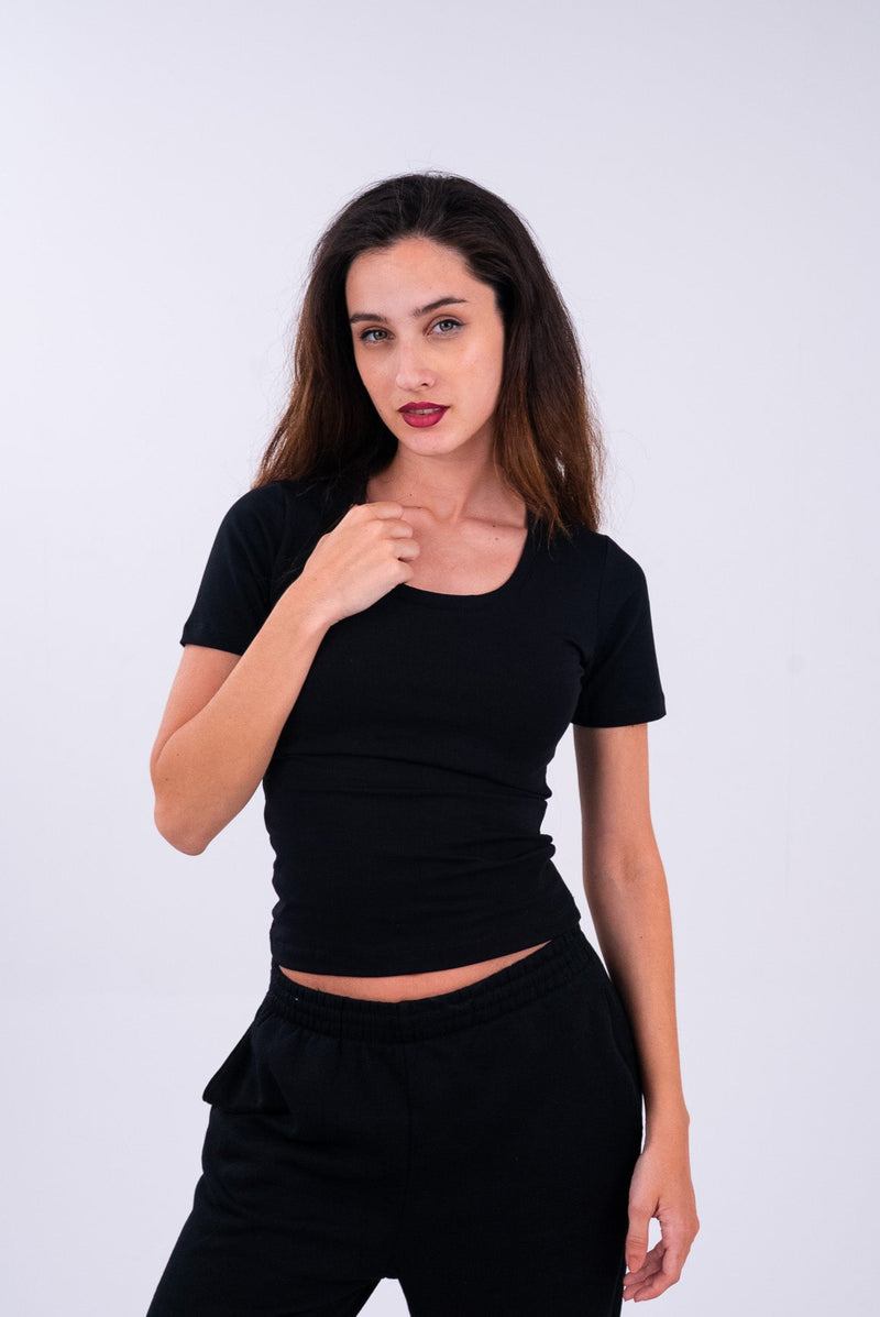 Midnight Black U-Shaped Top
