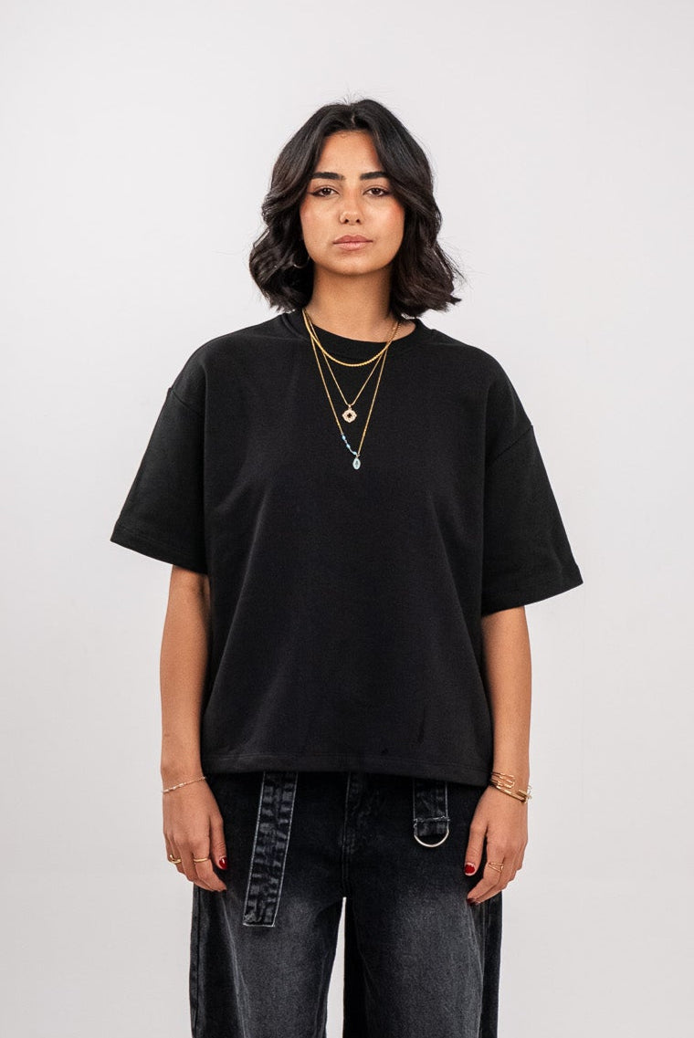 Charcoal Black Boxy T-Shirt