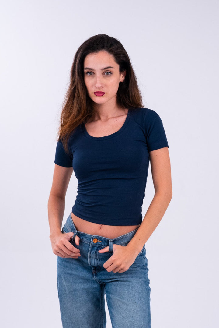 Oxford Blue U-Shaped Top