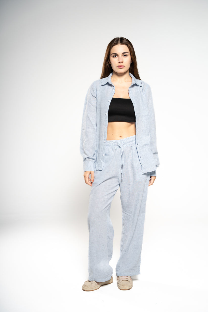 Arctic Blue Linen Pants