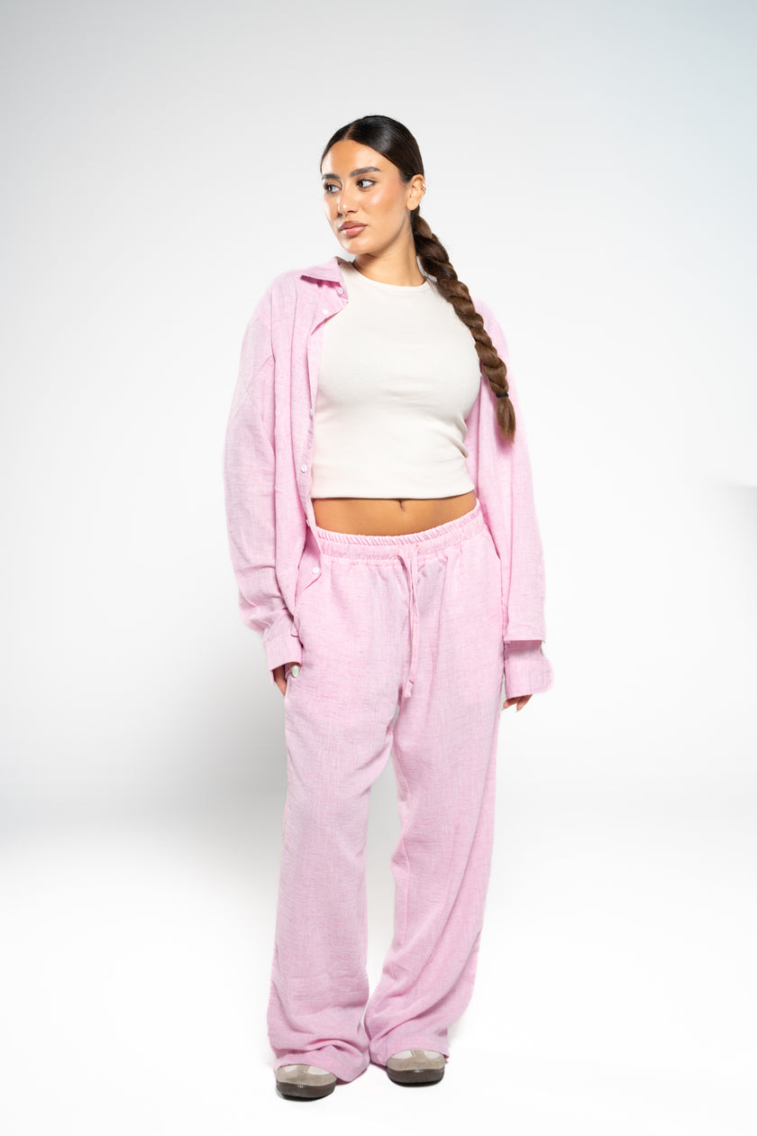 Ballet Pink Linen Pants