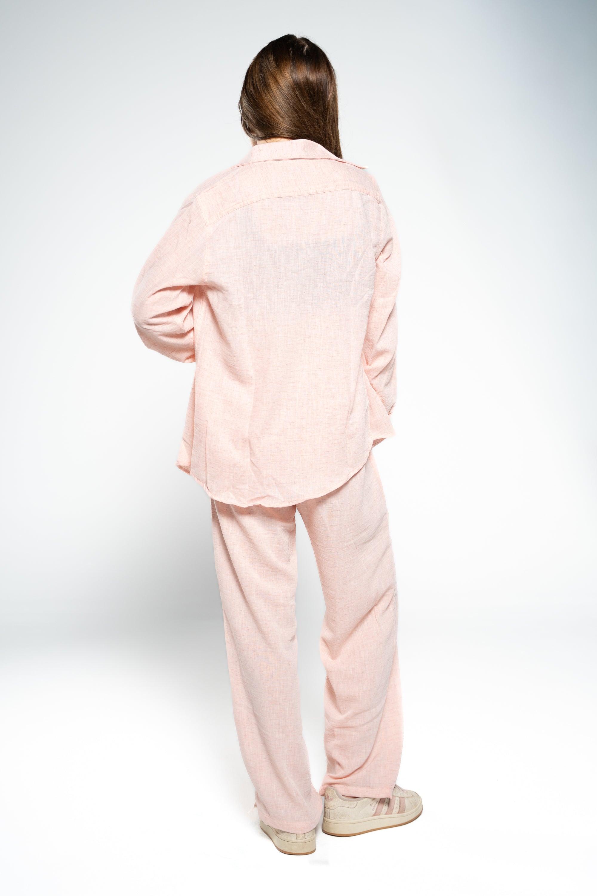 Salmon Pink Linen Shirt