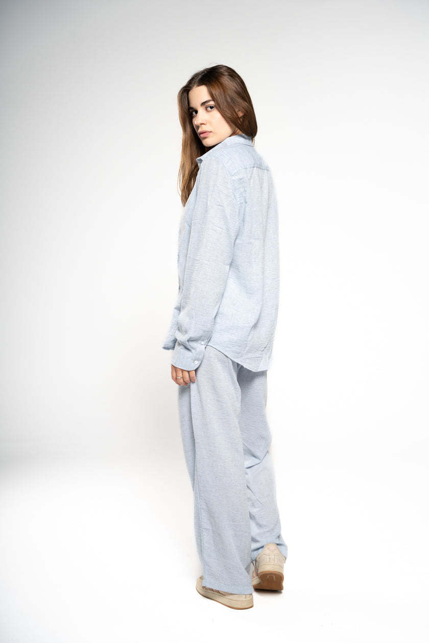 Arctic Blue Linen Pants