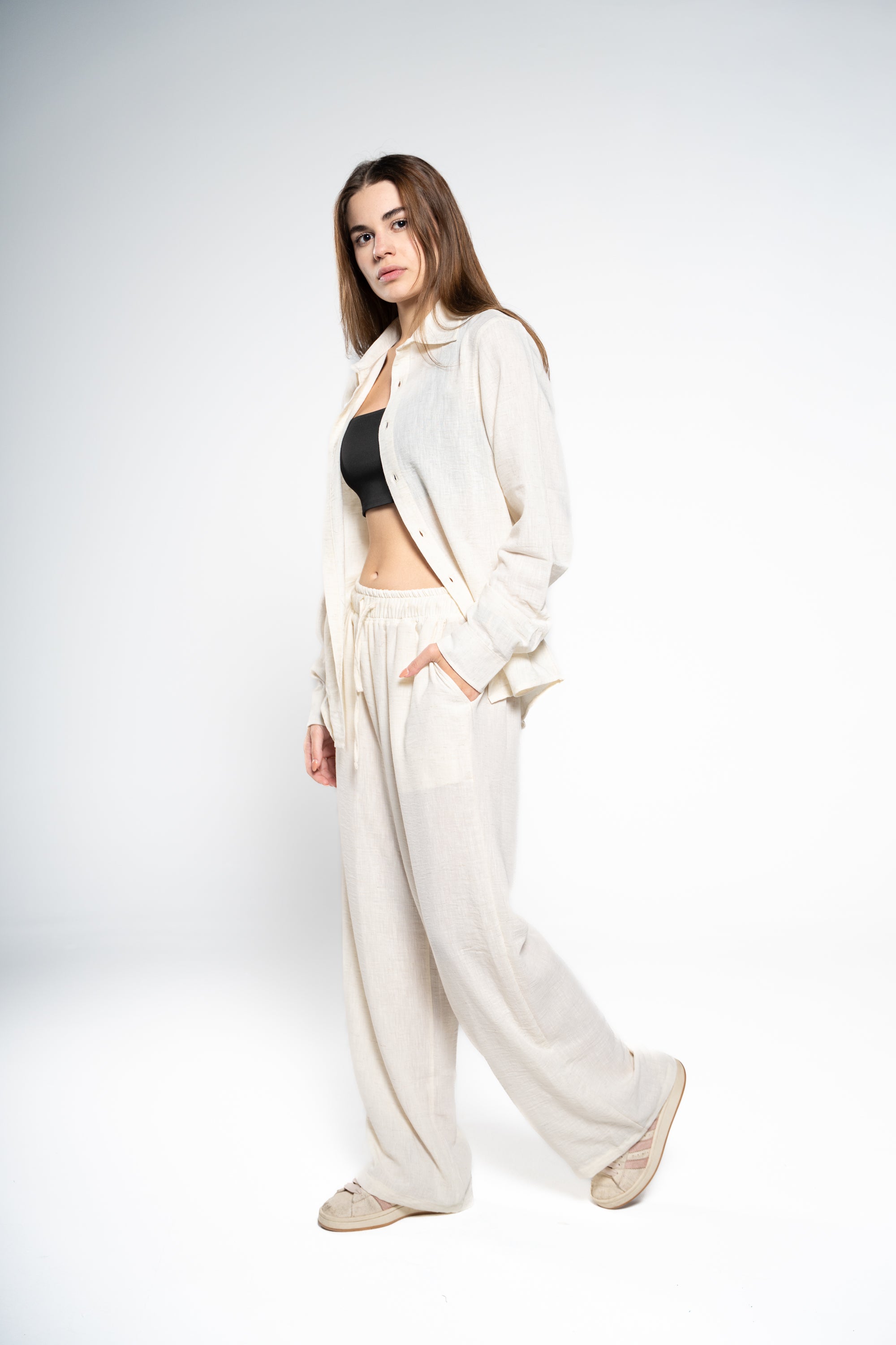 Off White Linen Pants