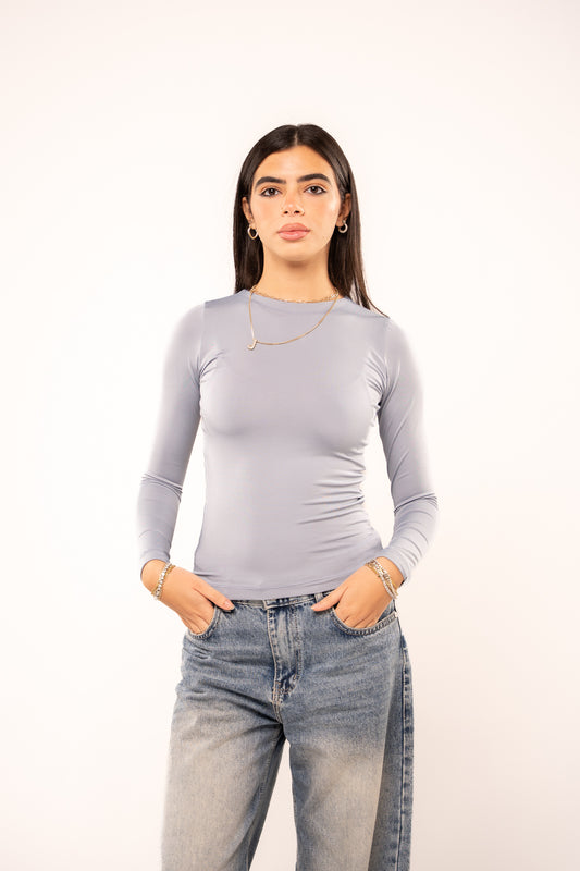 Iron Grey Long Sleeve Top