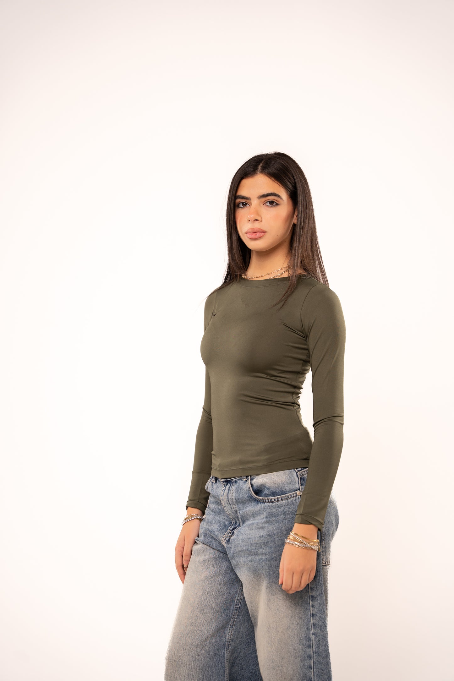 Forest Olive Long Sleeve Top
