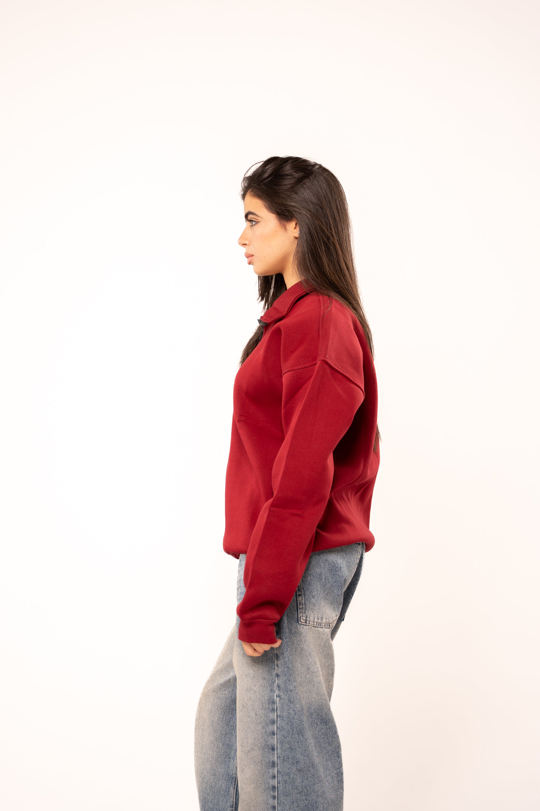 Wine Burgundy Quarter-Zip