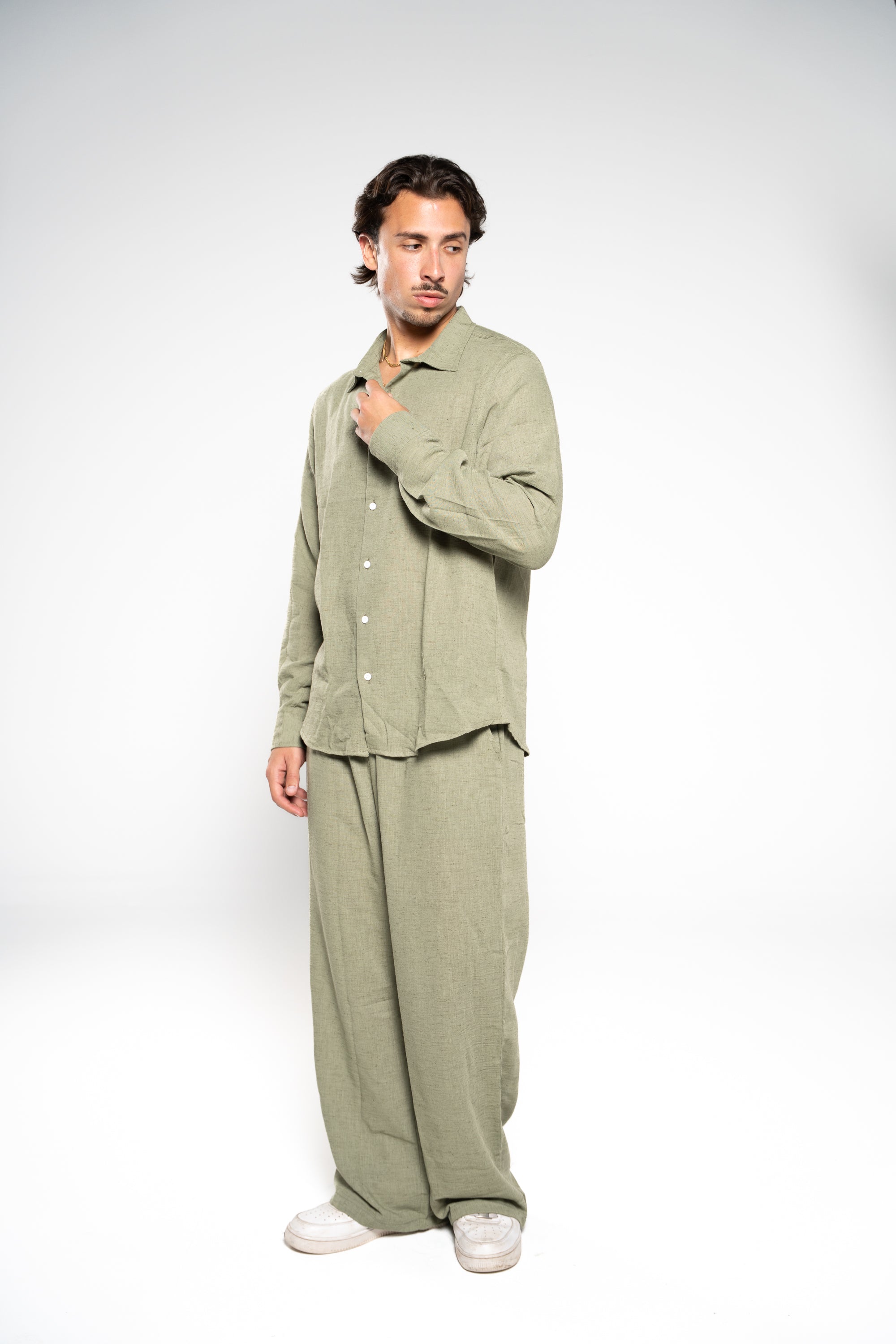 Forest Green Linen Pants