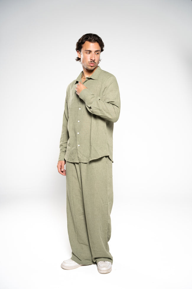 Forest Green Linen Pants