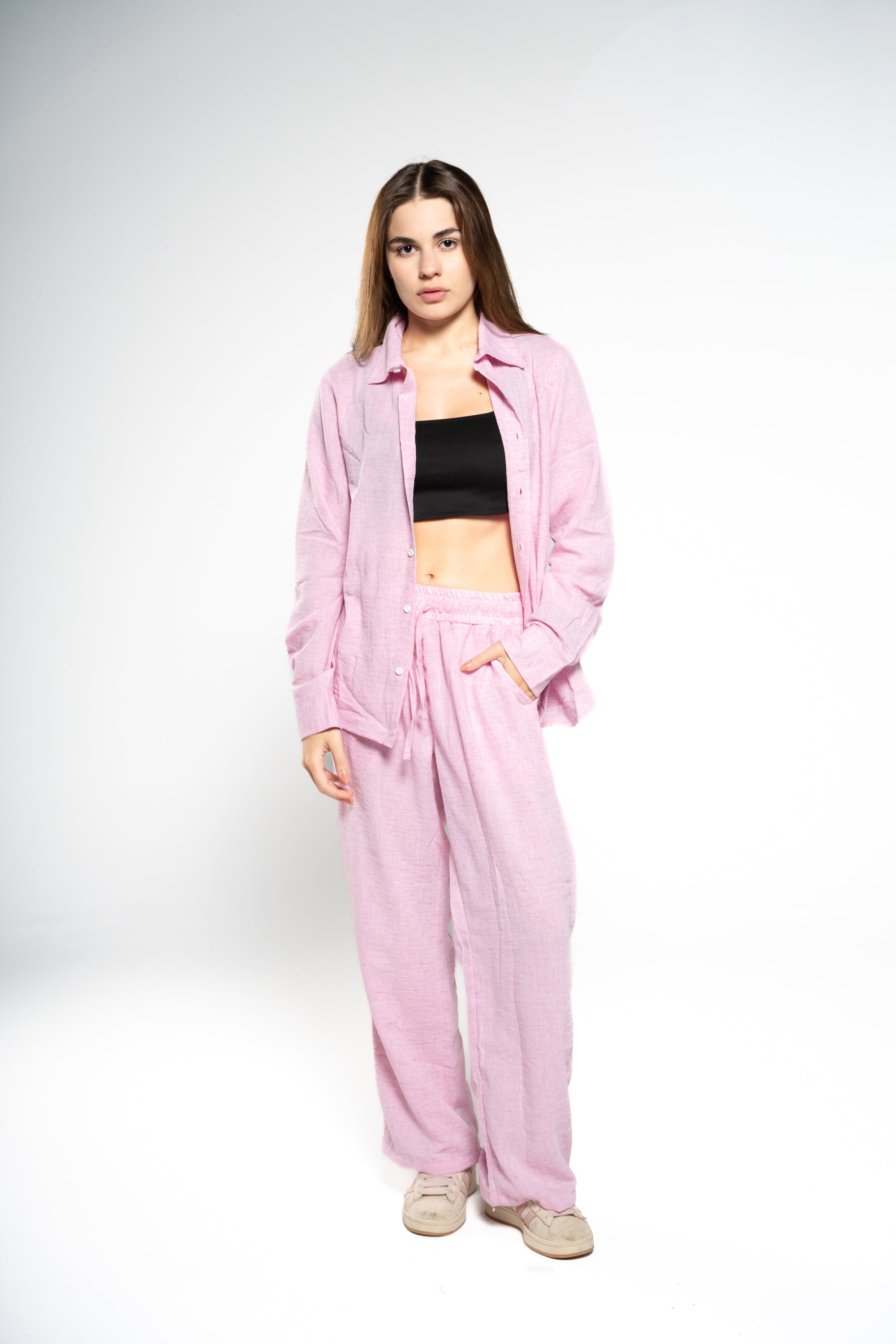 Ballet Pink Linen Pants