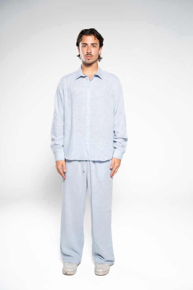 Arctic Blue Linen Shirt