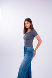 Dim Gray U-Shaped Top