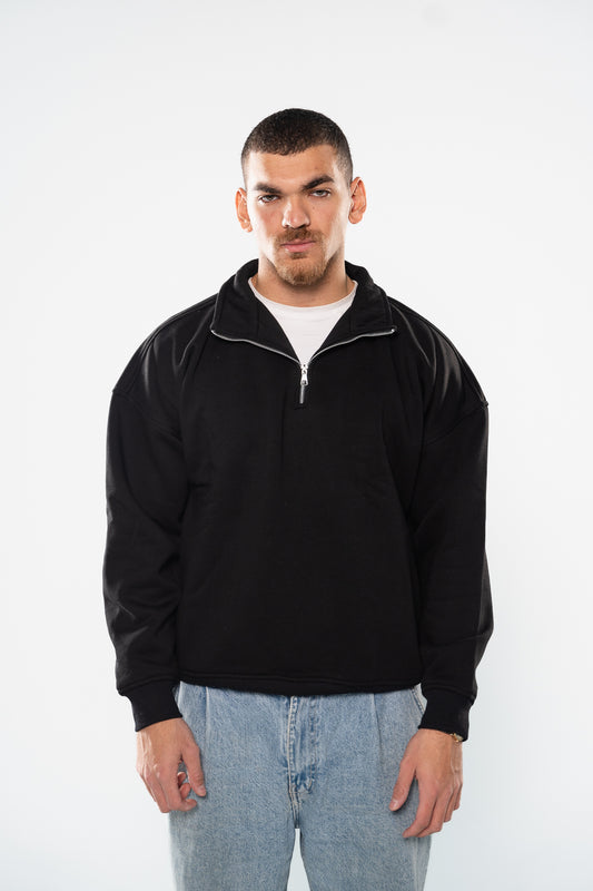 Ink Black Quarter-Zipper