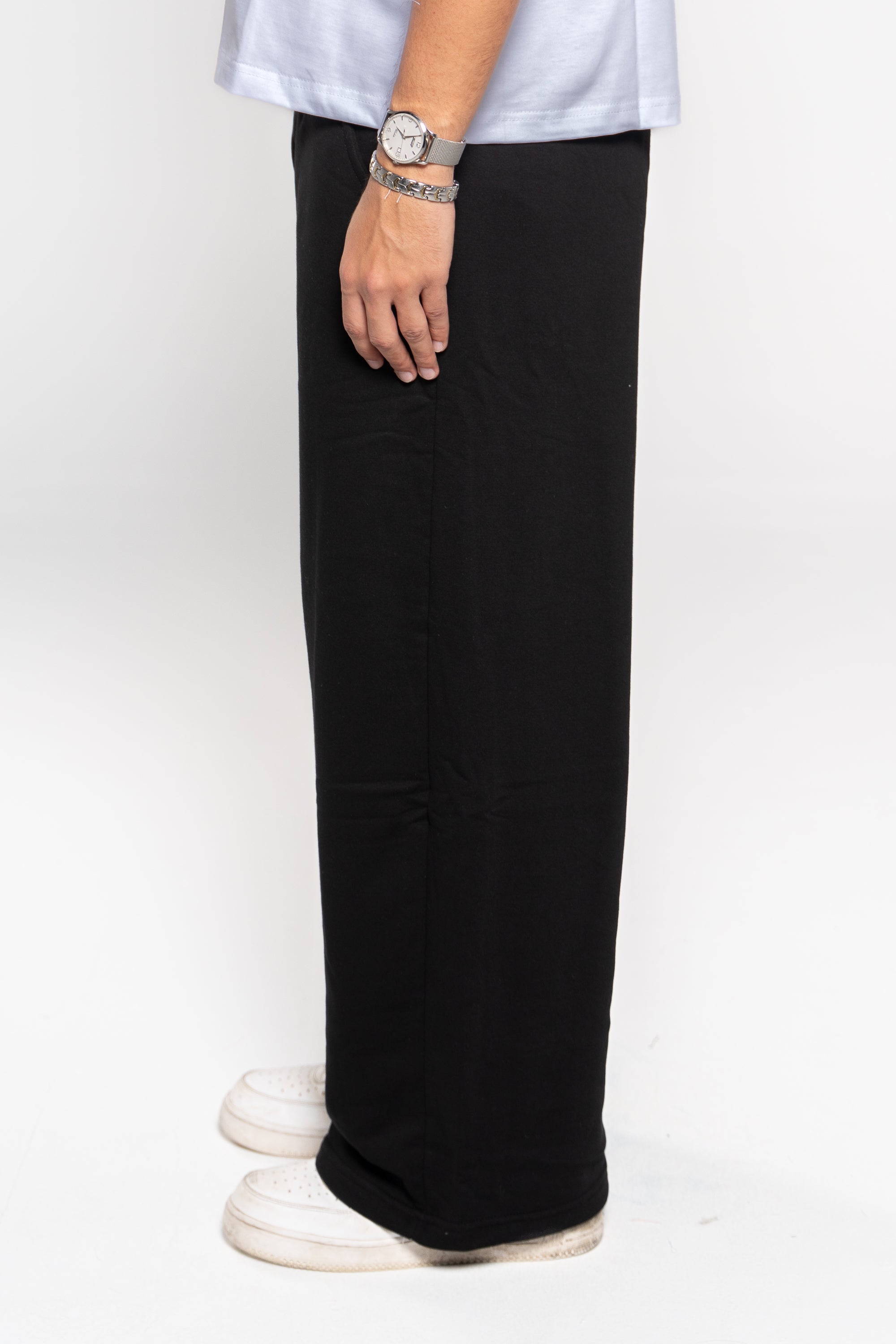 Ink Black Wide-Leg SweatPants