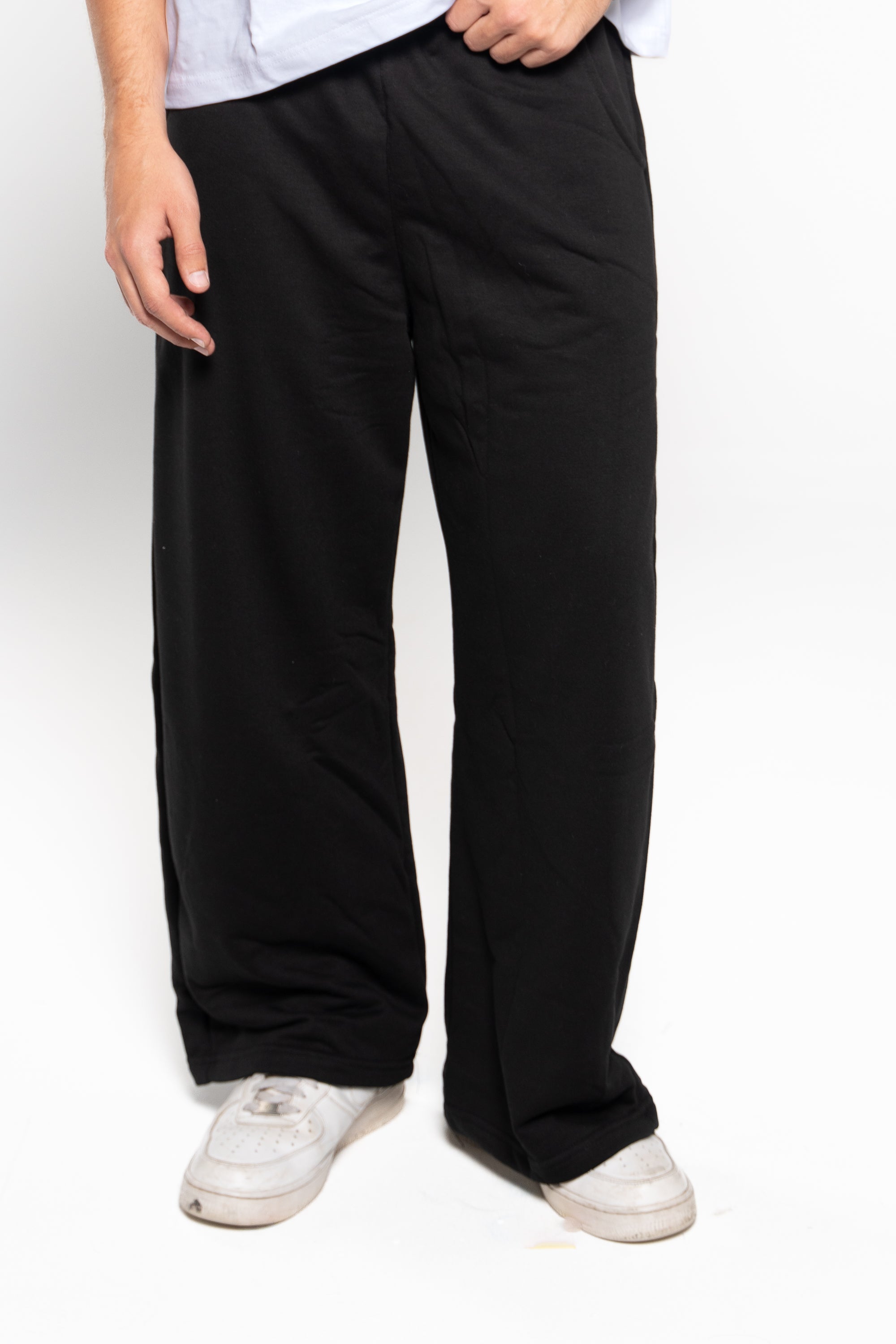 Ink Black Wide-Leg SweatPants