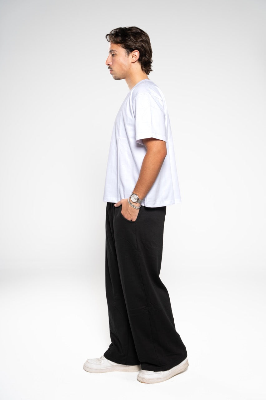 Ink Black Wide-Leg SweatPants