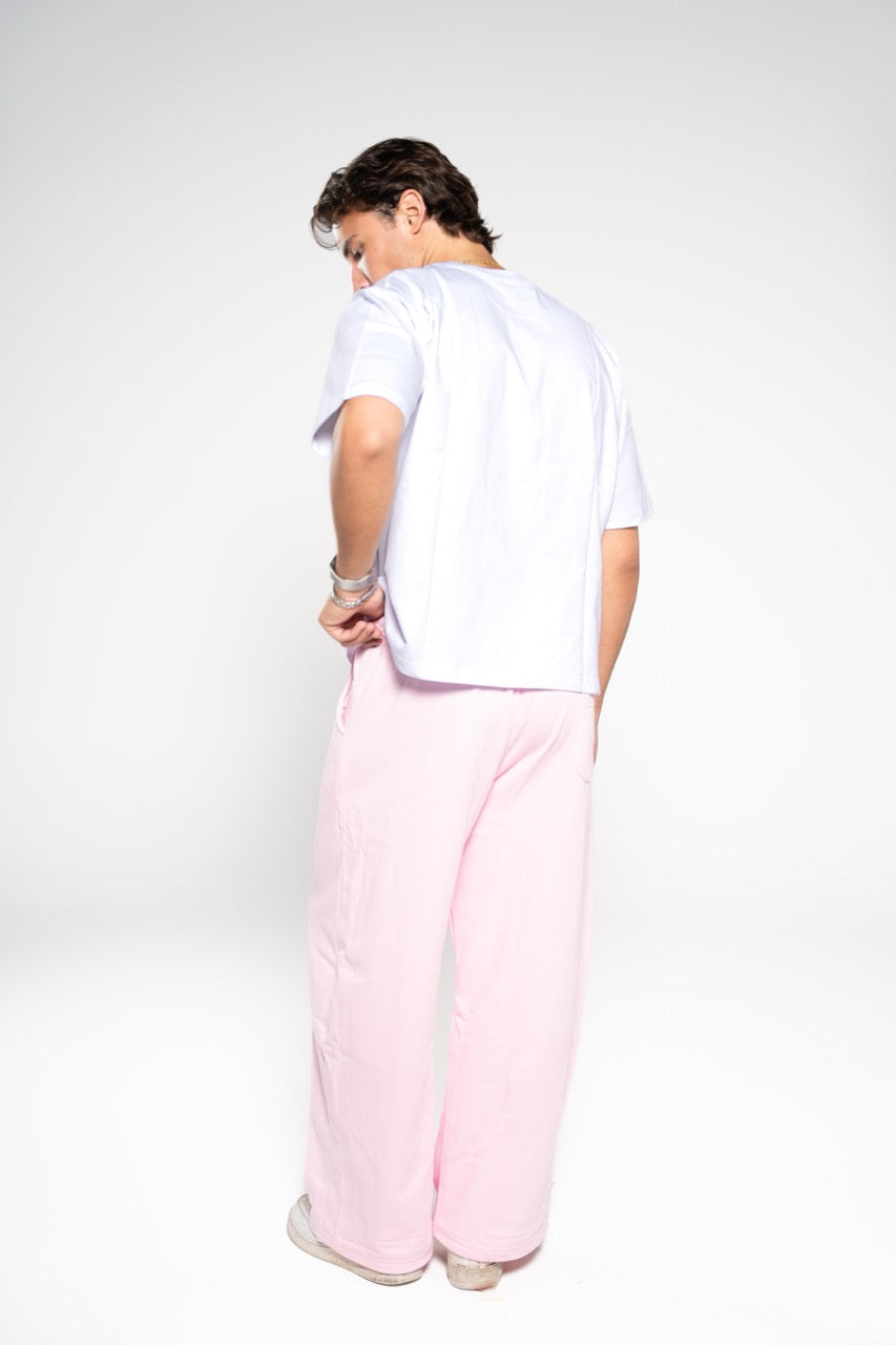 Ballet Pink Wide-Leg SweatPants