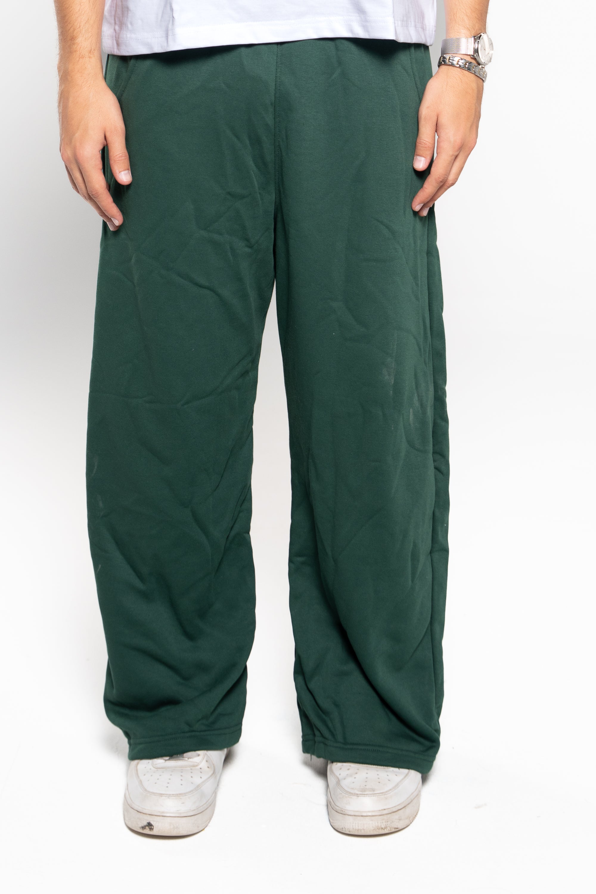 Basil Green Wide-Leg SweatPants