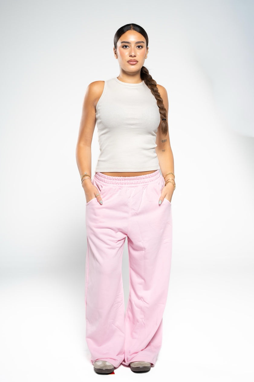Ballet Pink Wide-Leg SweatPants