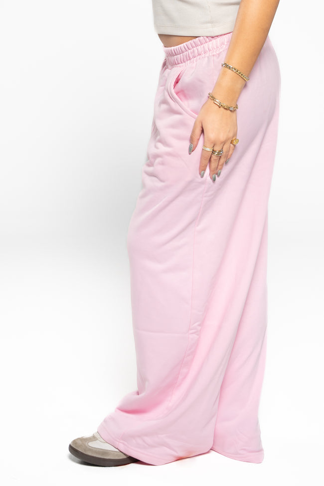 Ballet Pink Wide-Leg SweatPants