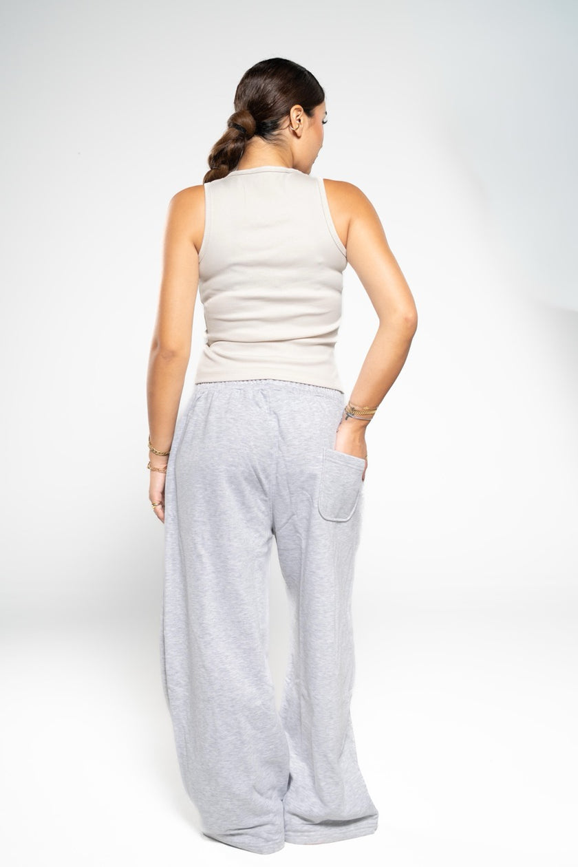 Smoke Grey Wide-Leg SweatPants
