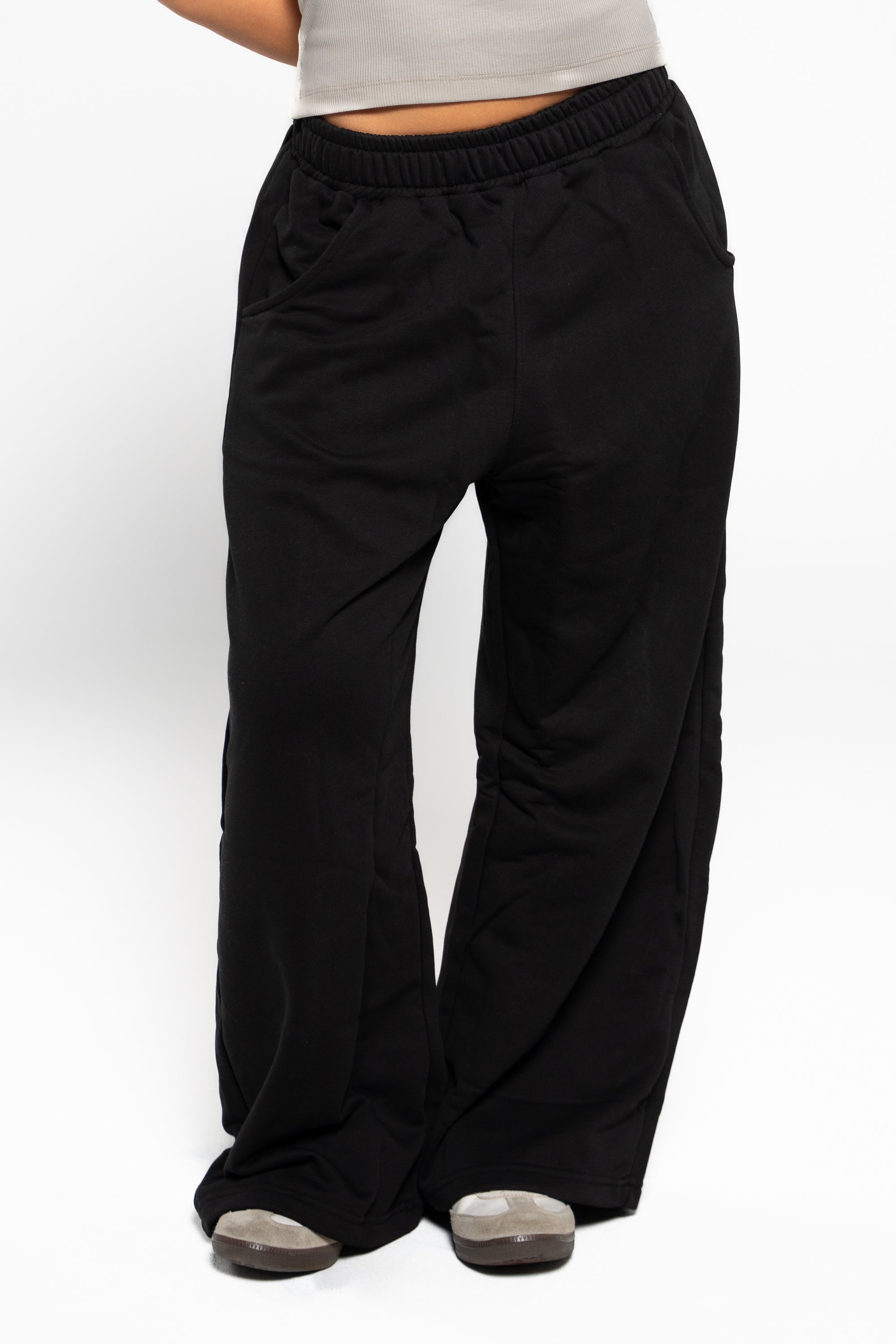 Ink Black Wide-Leg SweatPants