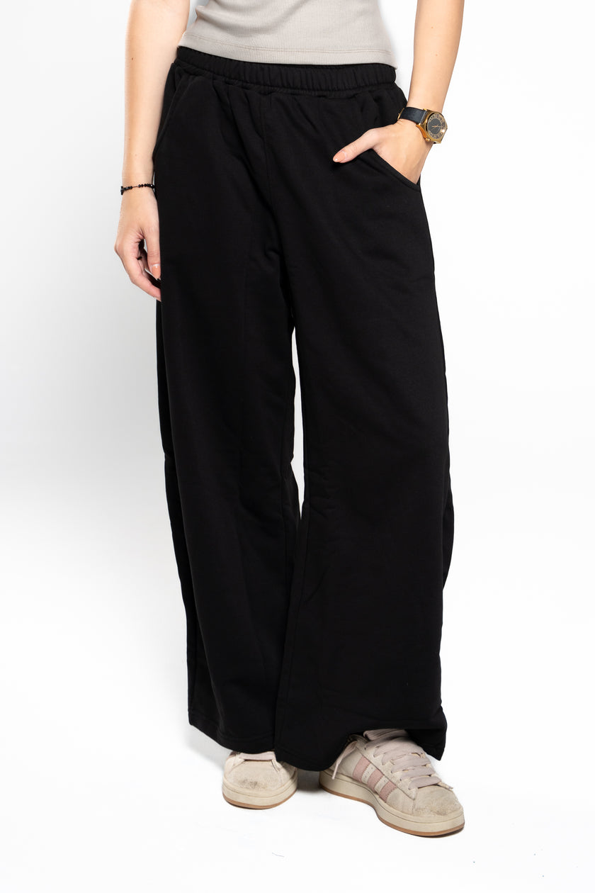 Ink Black Wide-Leg SweatPants