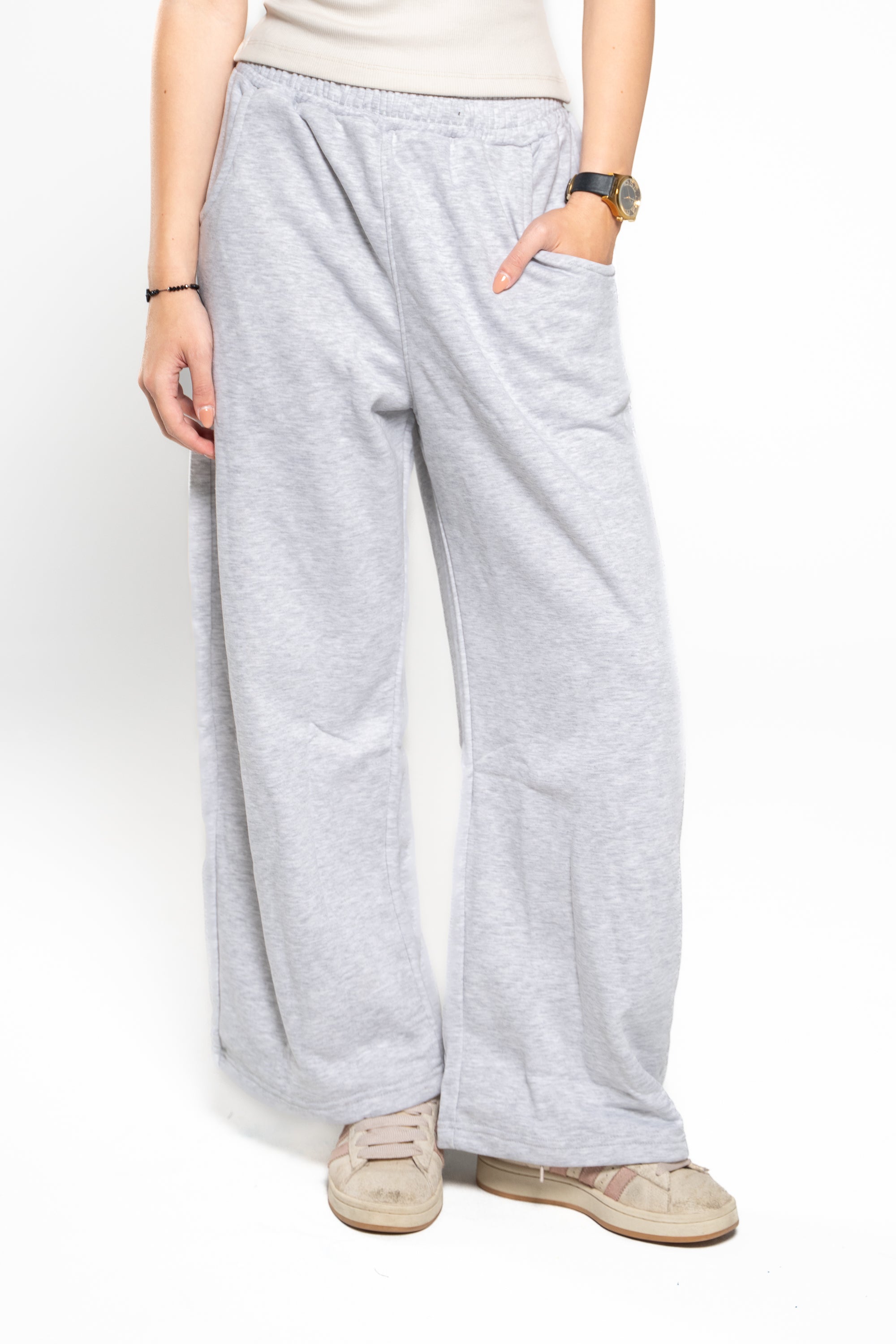 Smoke Grey Wide-Leg SweatPants