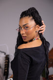 Ink Black Off-Shoulder Drop Top