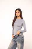Iron Grey Long Sleeve Top