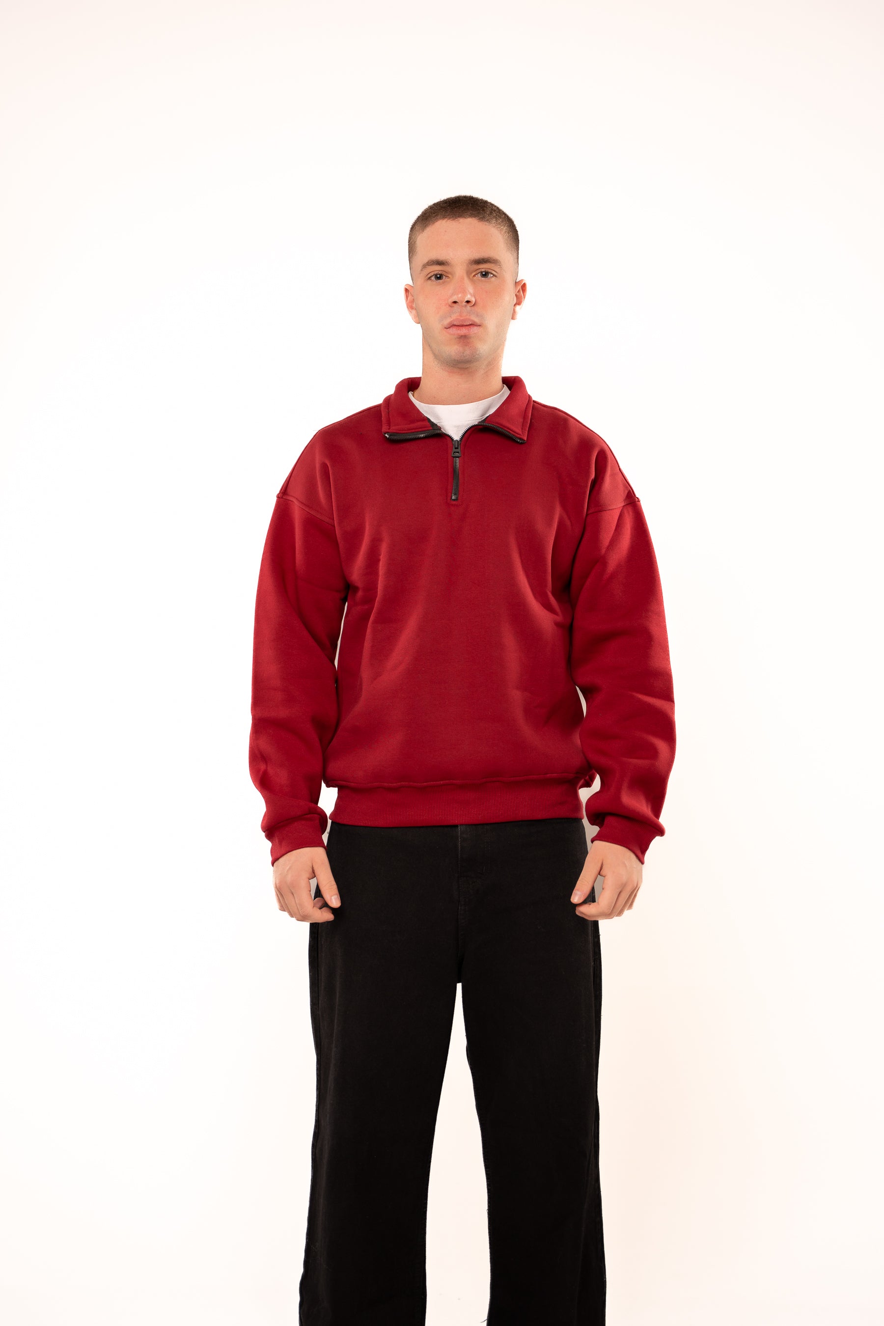 Wine Burgundy Quarter-Zip