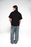 ink black zip up polo