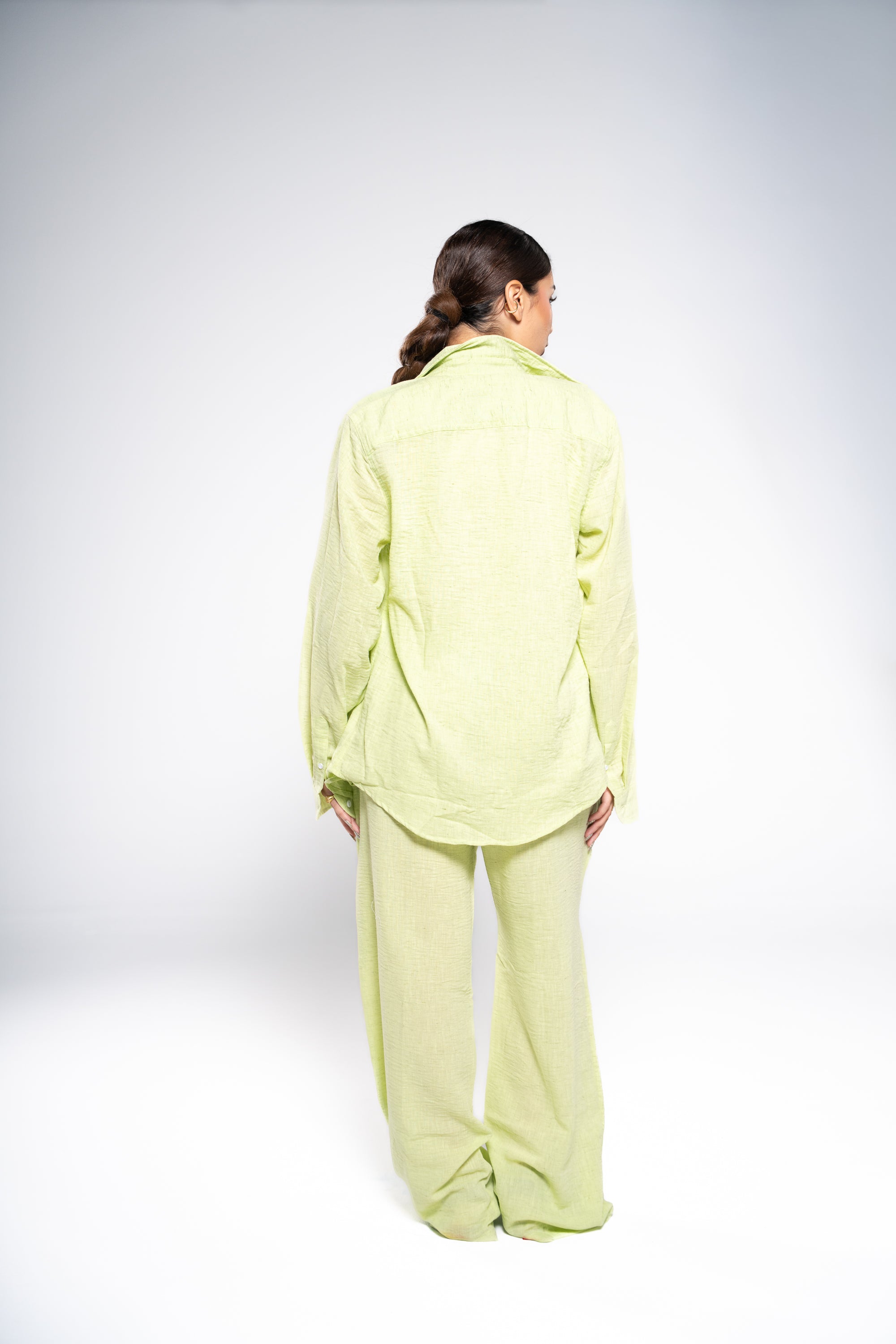 Iguana Green Linen Shirt