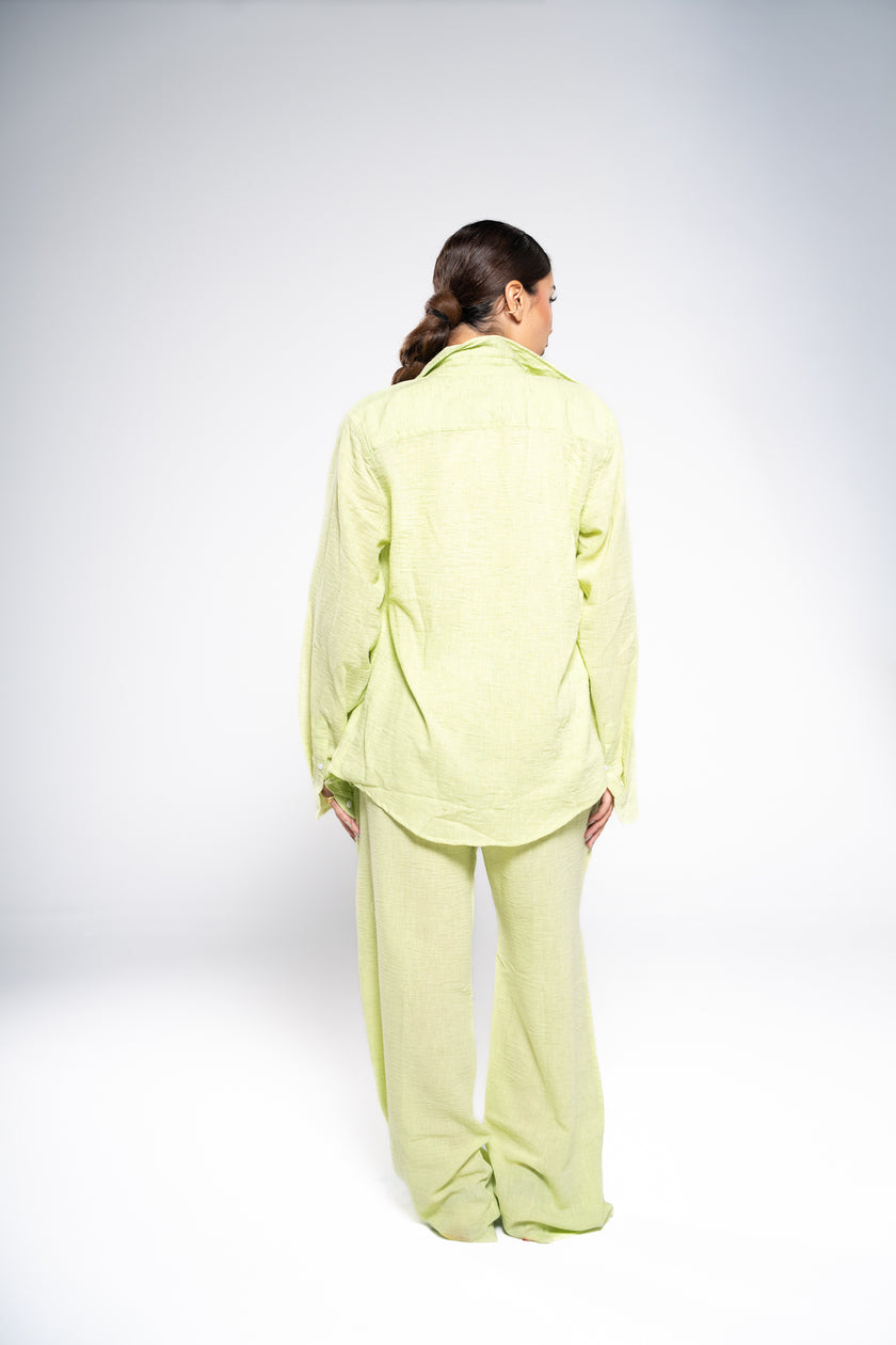 Iguana Green Linen Shirt