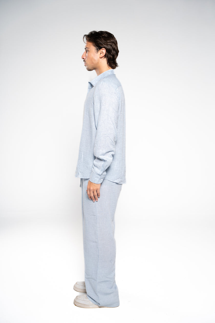 Arctic Blue Linen Shirt